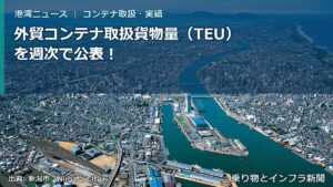 外貿コンテナ取扱貨物量（TEU）を週次で公表！（乗り物とインフラ新聞）
