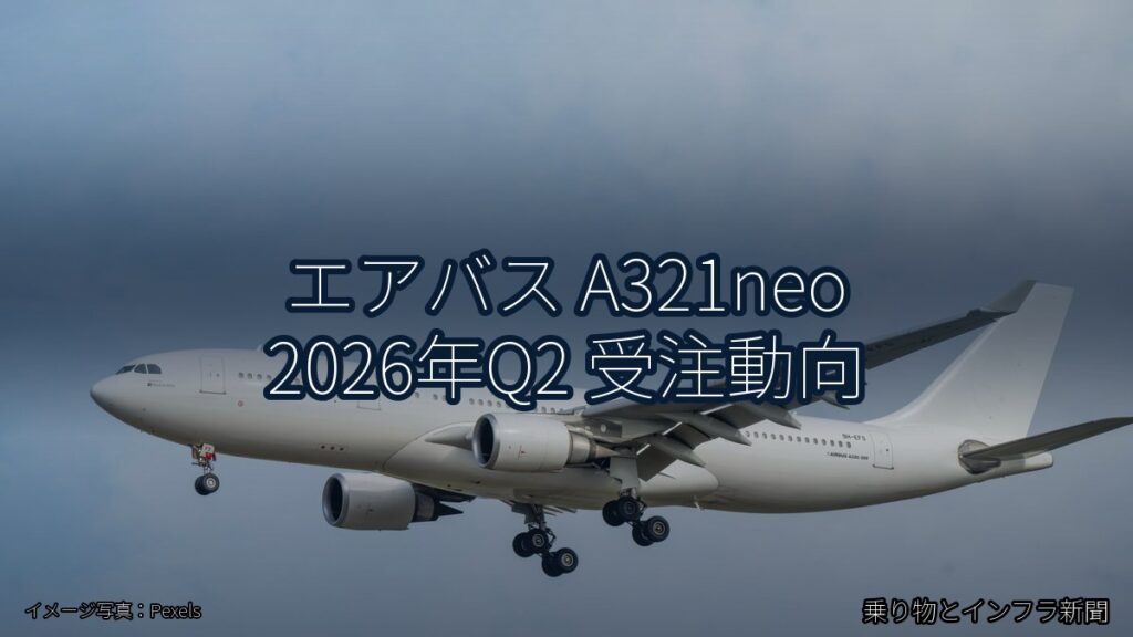 エアバス A321neo 2026年Q2 受注動向（乗り物とインフラ新聞）