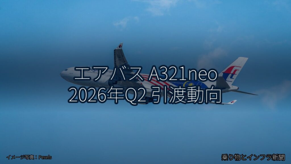 エアバス A321neo 2026年Q2 引渡動向（乗り物とインフラ新聞）