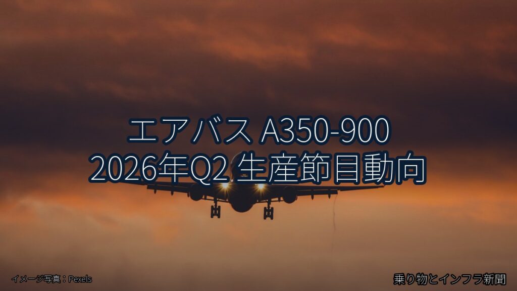 エアバス A350-900 2026年Q2 生産節目動向（乗り物とインフラ新聞）