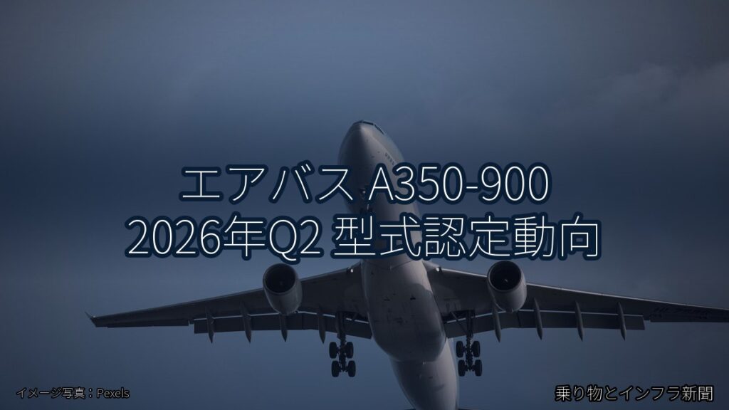 エアバス A350-900 2026年Q2 型式認定動向（乗り物とインフラ新聞）