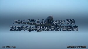 エンブラエル Praetor 500 2026年Q2 機材更新計画動向（乗り物とインフラ新聞）