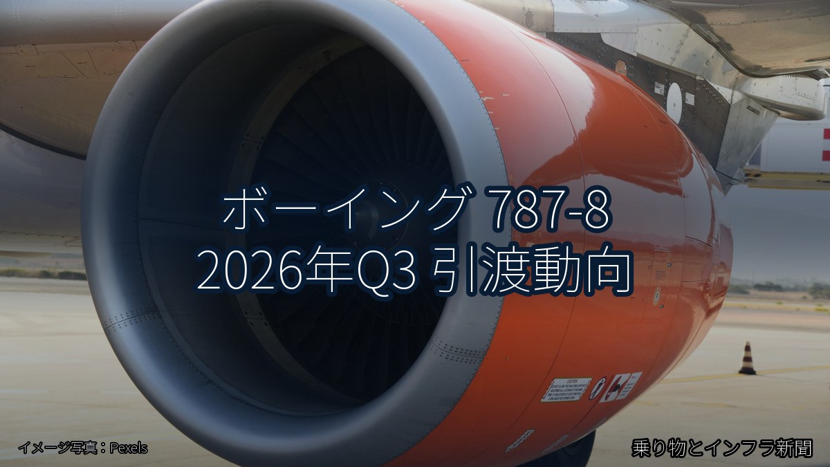 ボーイング 787-8 2026年Q3 引渡動向(乗り物とインフラ新聞)