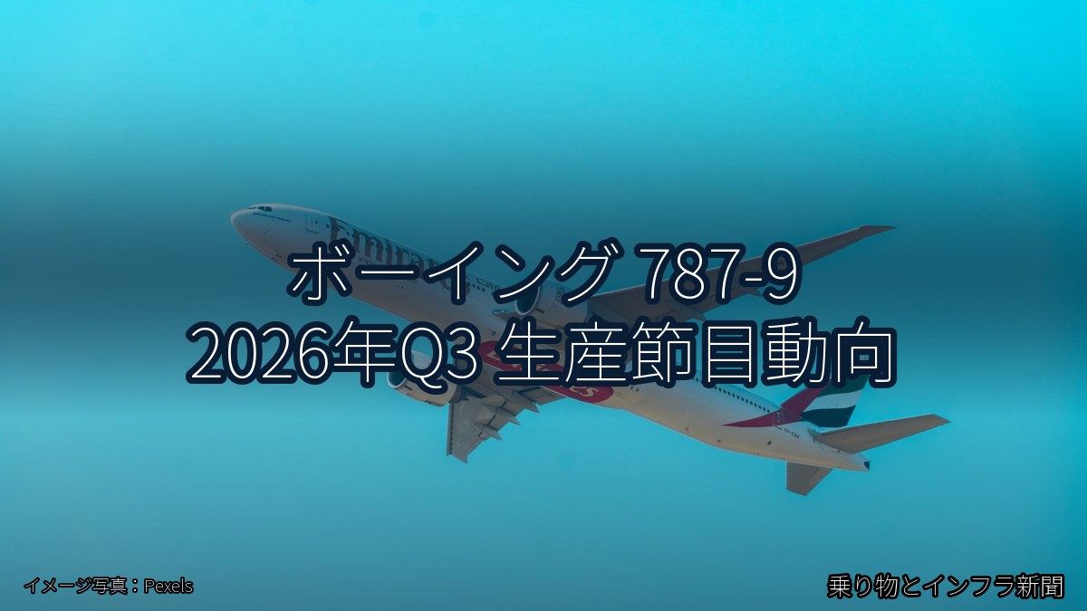 ボーイング 787-9 2026年Q3 生産節目動向（乗り物とインフラ新聞）