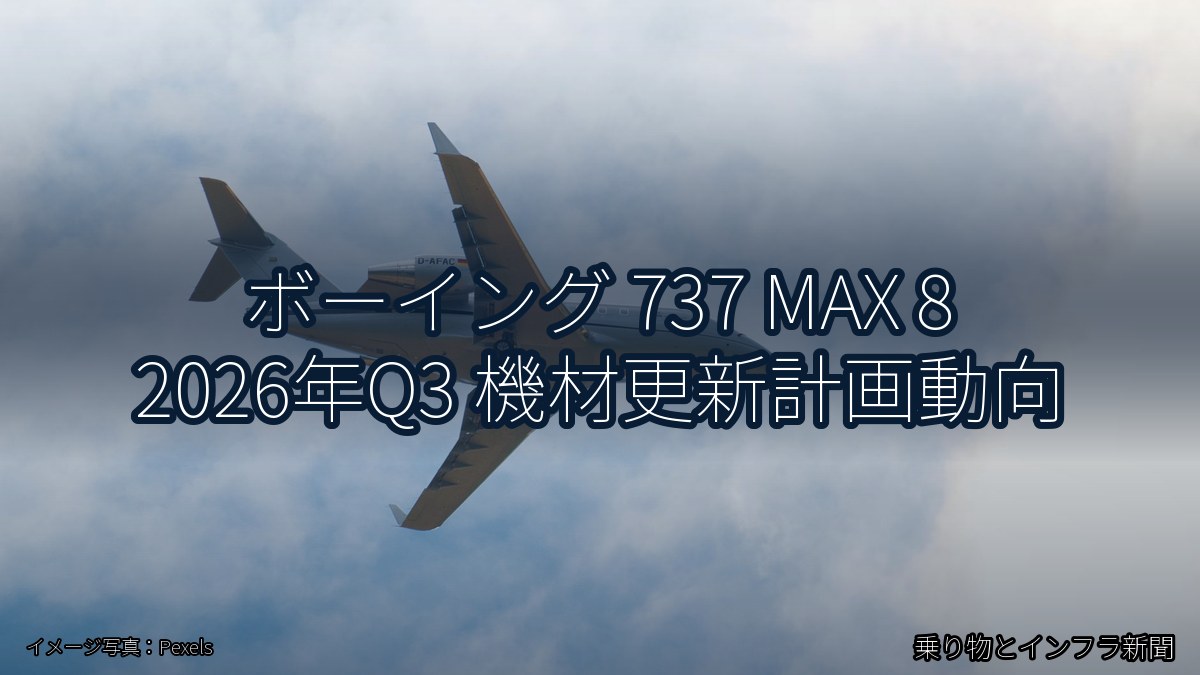 ボーイング 737 MAX 8 2026年Q3 機材更新計画動向（乗り物とインフラ新聞）