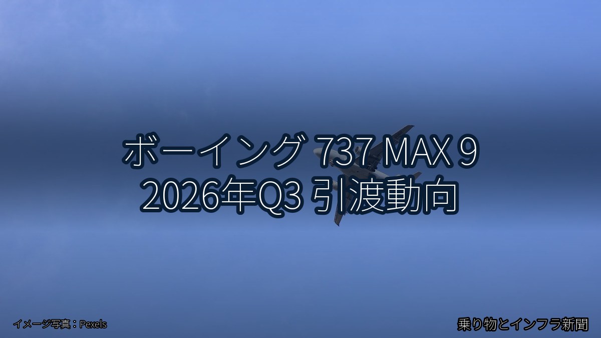 ボーイング 737 MAX 9 2026年Q3 引渡動向(乗り物とインフラ新聞)