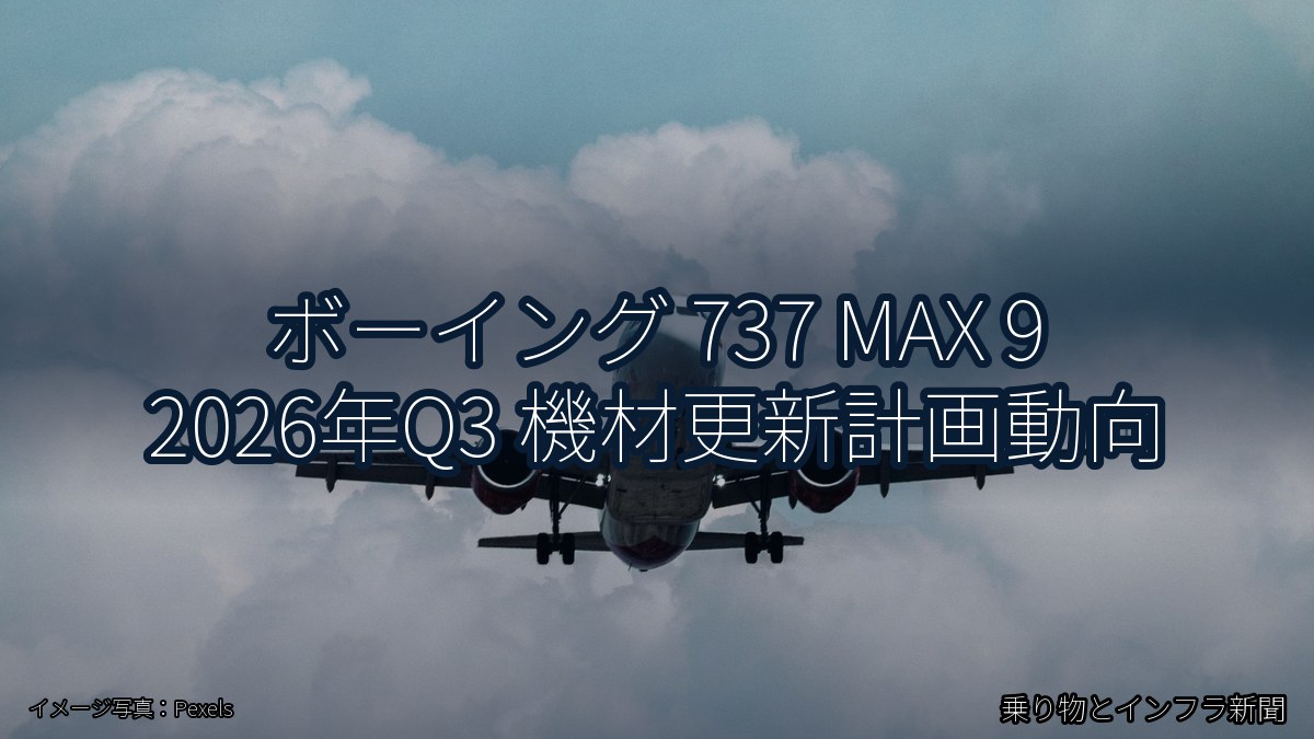 ボーイング 737 MAX 9 2026年Q3 機材更新計画動向（乗り物とインフラ新聞）