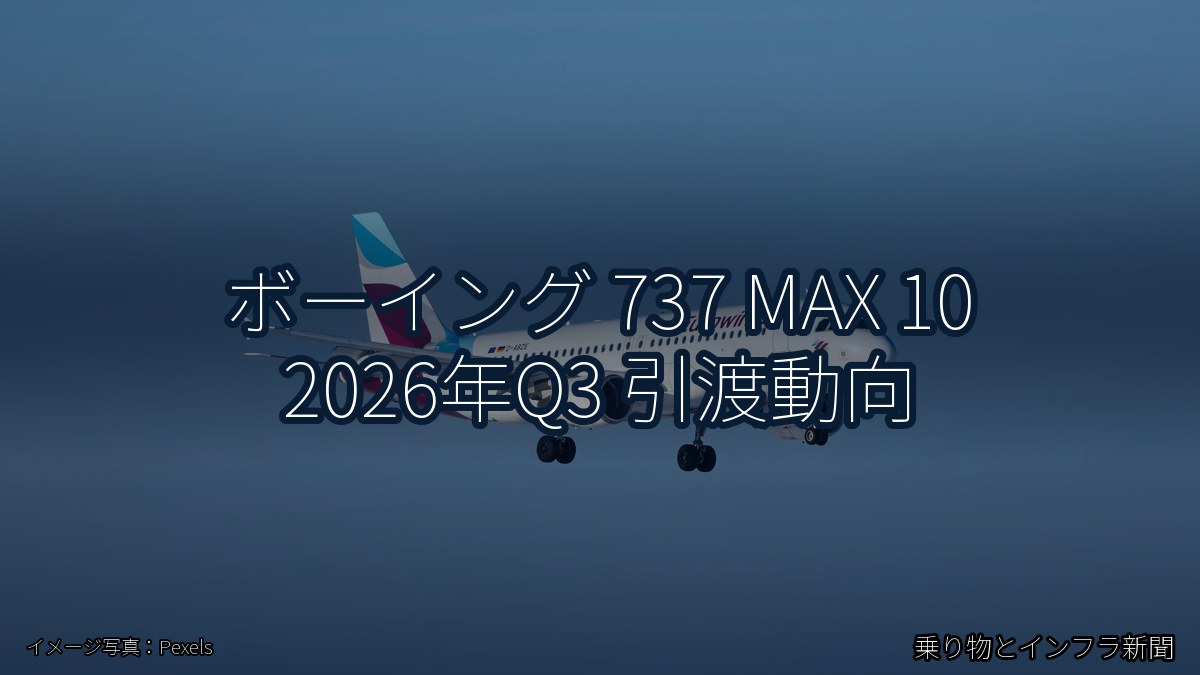 ボーイング 737 MAX 10 2026年Q3 引渡動向（乗り物とインフラ新聞）