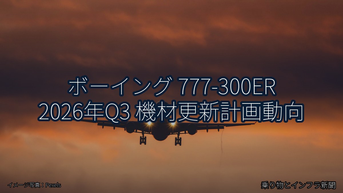 ボーイング 777-300ER 2026年Q3 機材更新計画動向（乗り物とインフラ新聞）