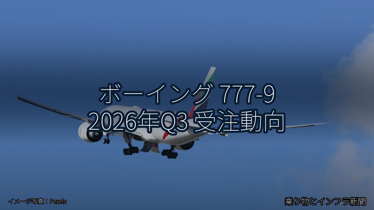 ボーイング 777-9 2026年Q3 受注動向(乗り物とインフラ新聞)