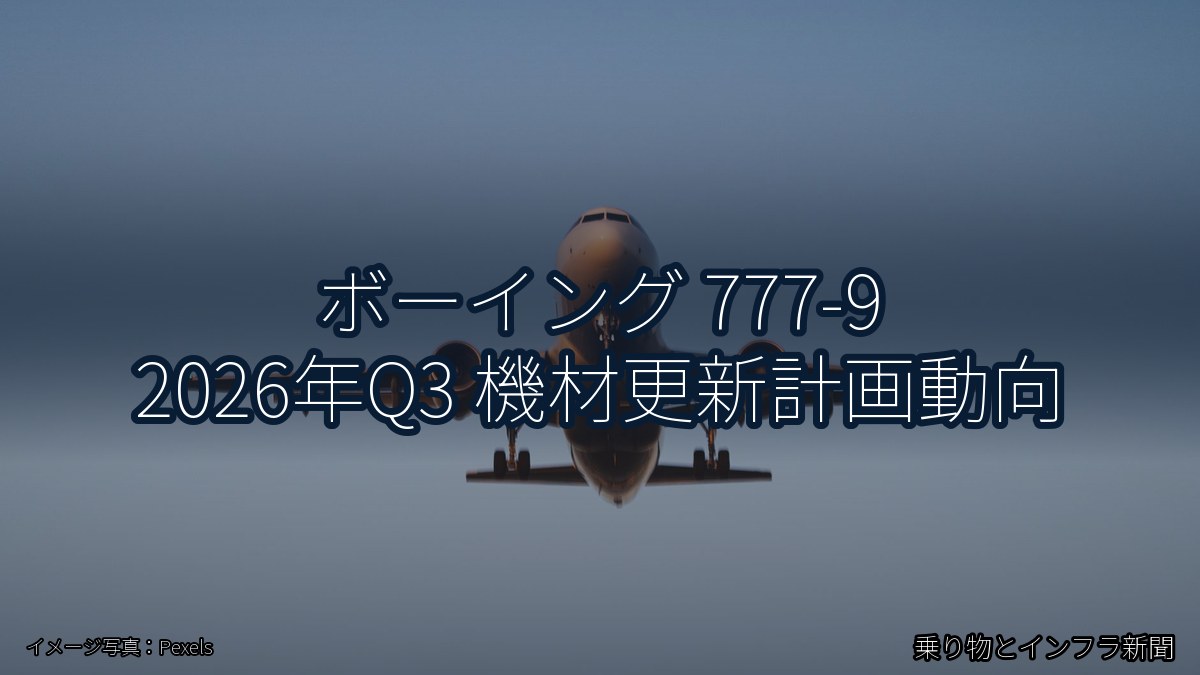 ボーイング 777-9 2026年Q3 機材更新計画動向（乗り物とインフラ新聞）