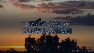 エアバス A320neo 2026年Q3 受注動向（乗り物とインフラ新聞）