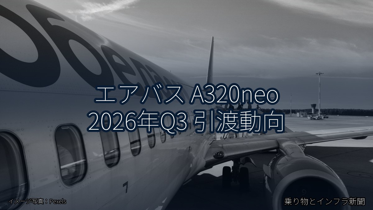 エアバス A320neo 2026年Q3 引渡動向（乗り物とインフラ新聞）