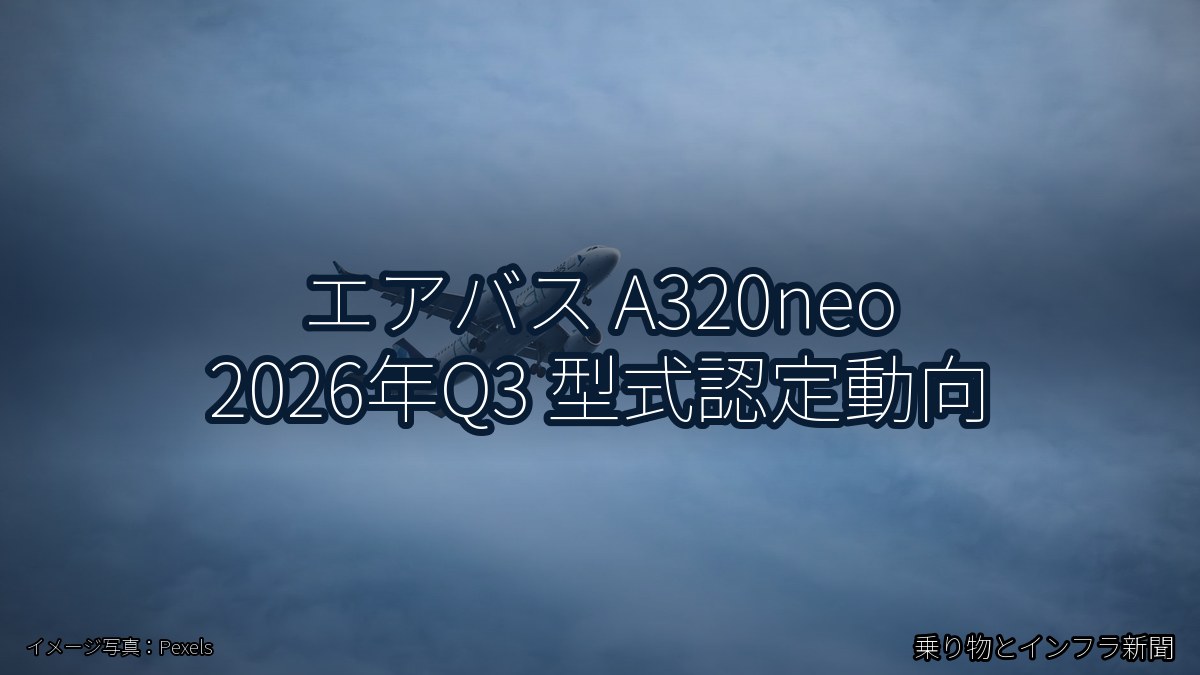 エアバス A320neo 2026年Q3 型式認定動向（乗り物とインフラ新聞）