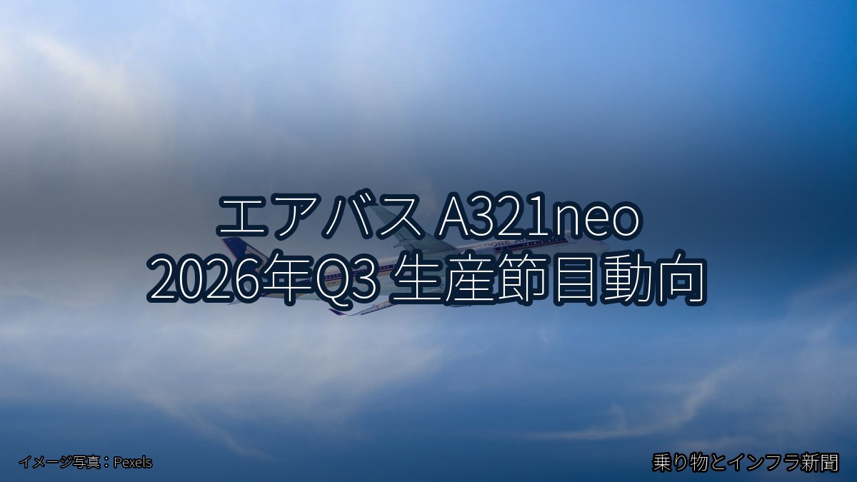 エアバス A321neo 2026年Q3 生産節目動向（乗り物とインフラ新聞）