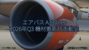 エアバス A330neo 2026年Q3 機材更新計画動向（乗り物とインフラ新聞）