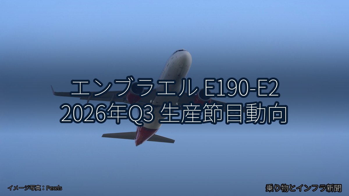 エンブラエル E190-E2 2026年Q3 生産節目動向(乗り物とインフラ新聞)