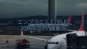 エンブラエル E195-E2 2026年Q3 引渡動向（乗り物とインフラ新聞）