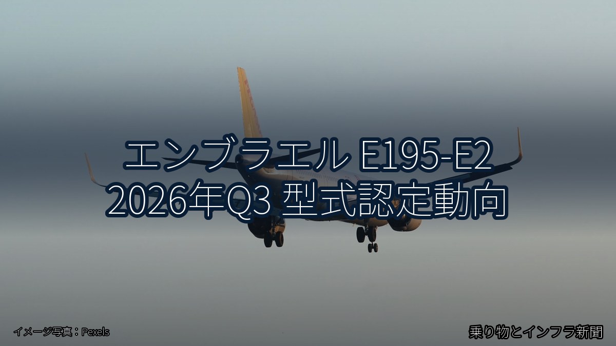 エンブラエル E195-E2 2026年Q3 型式認定動向（乗り物とインフラ新聞）