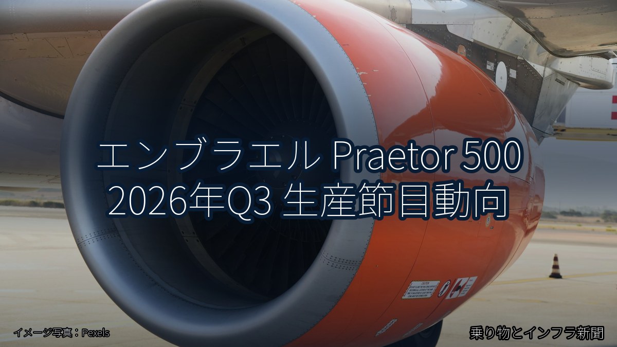 エンブラエル Praetor 500 2026年Q3 生産節目動向（乗り物とインフラ新聞）