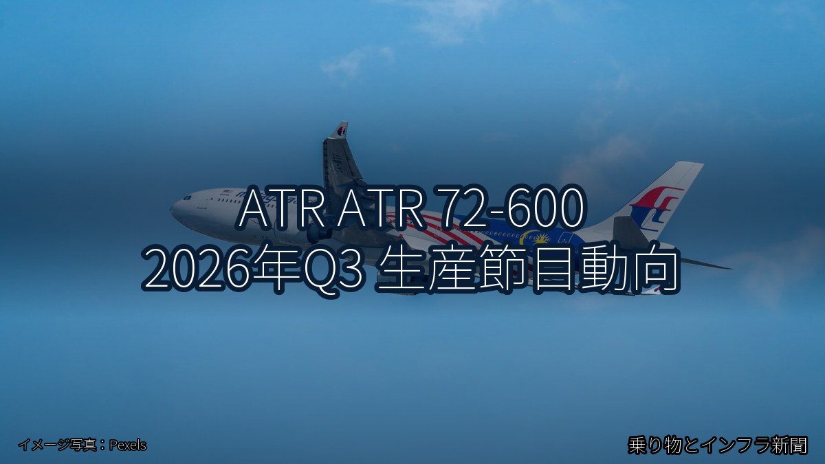 ATR ATR 72-600 2026年Q3 生産節目動向（乗り物とインフラ新聞）