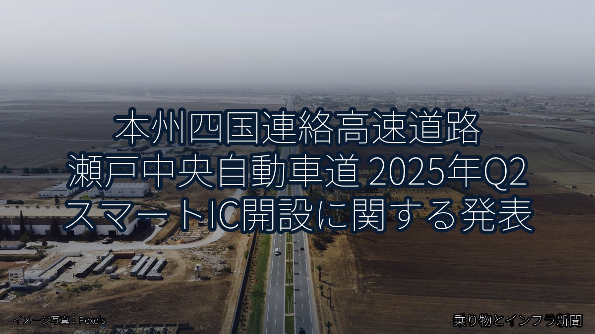 本州四国連絡高速道路 瀬戸中央自動車道 2025年Q2 スマートIC開設に関する発表（乗り物とインフラ新聞）