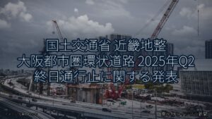 国土交通省 近畿地整 大阪都市圏環状道路 2025年Q2 終日通行止に関する発表（乗り物とインフラ新聞）