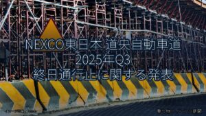 NEXCO東日本 道央自動車道 2025年Q3 終日通行止に関する発表（乗り物とインフラ新聞）