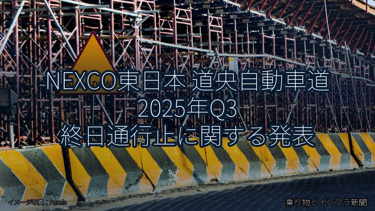 NEXCO東日本 道央自動車道 2025年Q3 終日通行止に関する発表（乗り物とインフラ新聞）