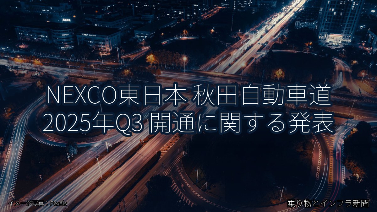NEXCO東日本 秋田自動車道 2025年Q3 開通に関する発表（乗り物とインフラ新聞）