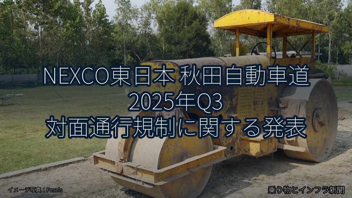 NEXCO東日本 秋田自動車道 2025年Q3 対面通行規制に関する発表(乗り物とインフラ新聞)