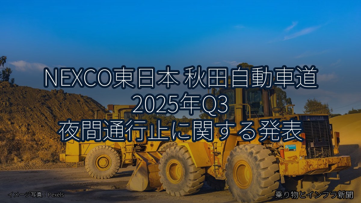 NEXCO東日本 秋田自動車道 2025年Q3 夜間通行止に関する発表（乗り物とインフラ新聞）