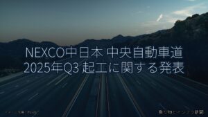NEXCO中日本 中央自動車道 2025年Q3 起工に関する発表（乗り物とインフラ新聞）
