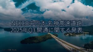 NEXCO中日本 名神高速道路 2025年Q3 開通に関する発表（乗り物とインフラ新聞）