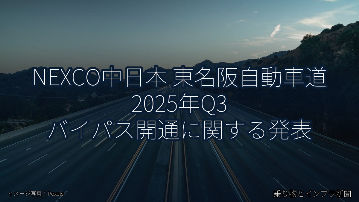 NEXCO中日本 東名阪自動車道 2025年Q3 バイパス開通に関する発表（乗り物とインフラ新聞）