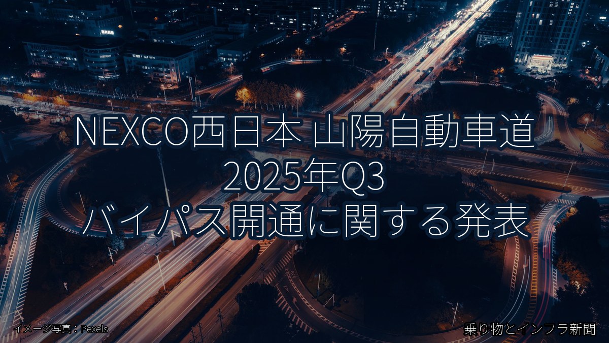 NEXCO西日本 山陽自動車道 2025年Q3 バイパス開通に関する発表（乗り物とインフラ新聞）