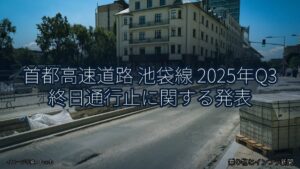 首都高速道路 池袋線 2025年Q3 終日通行止に関する発表（乗り物とインフラ新聞）