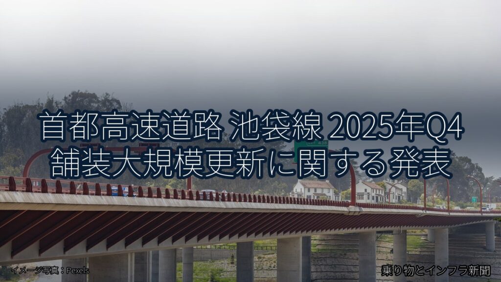 首都高速道路 池袋線 2025年Q4 舗装大規模更新に関する発表（乗り物とインフラ新聞）