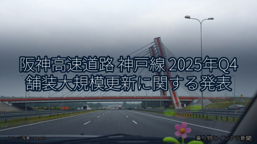 阪神高速道路 神戸線 2025年Q4 舗装大規模更新に関する発表（乗り物とインフラ新聞）
