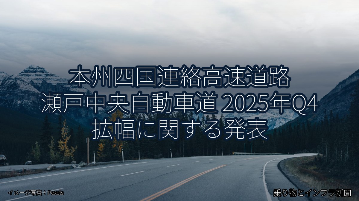 本州四国連絡高速道路 瀬戸中央自動車道 2025年Q4 拡幅に関する発表（乗り物とインフラ新聞）