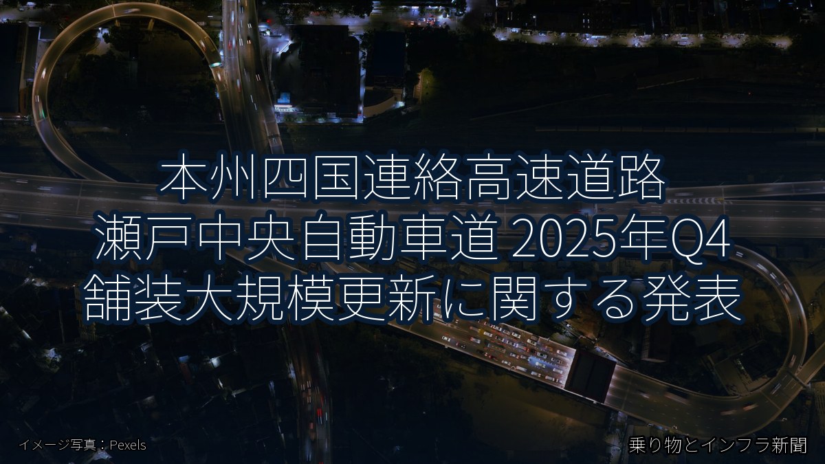 本州四国連絡高速道路 瀬戸中央自動車道 2025年Q4 舗装大規模更新に関する発表(乗り物とインフラ新聞)