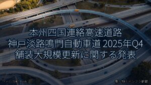 本州四国連絡高速道路 神戸淡路鳴門自動車道 2025年Q4 舗装大規模更新に関する発表（乗り物とインフラ新聞）