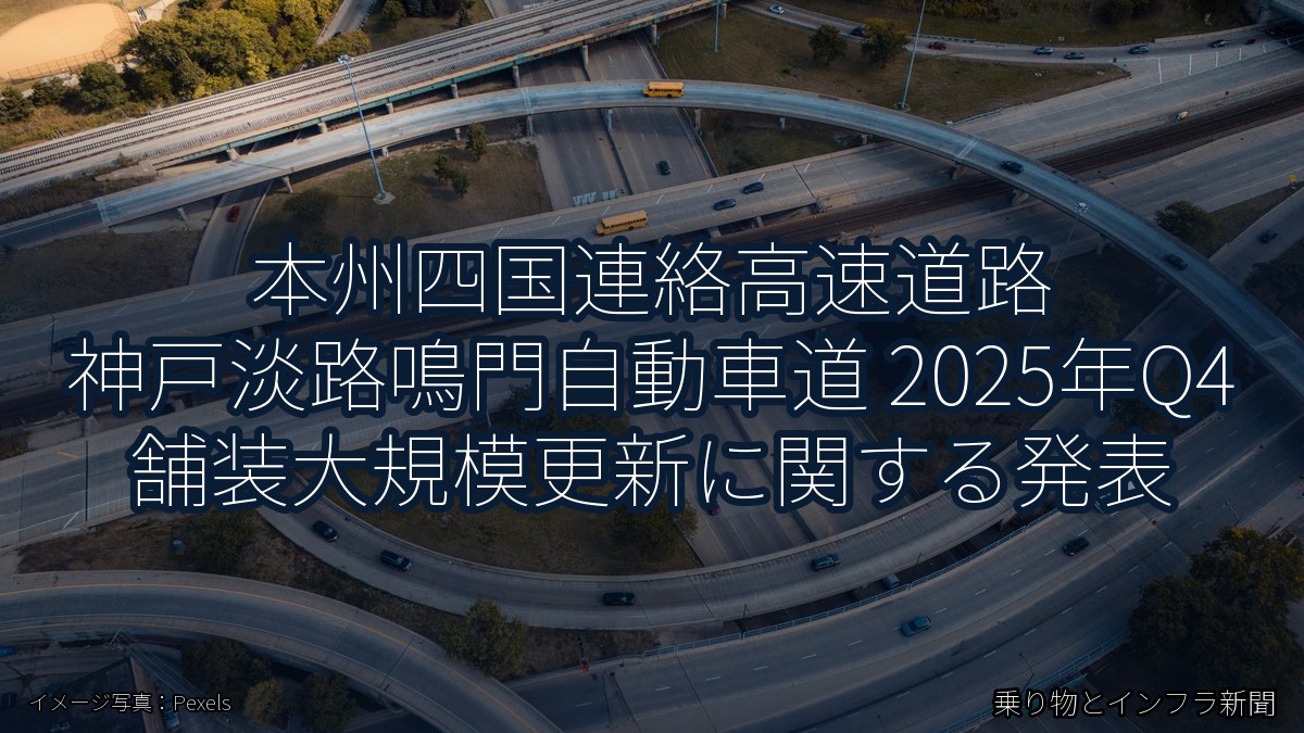本州四国連絡高速道路 神戸淡路鳴門自動車道 2025年Q4 舗装大規模更新に関する発表（乗り物とインフラ新聞）