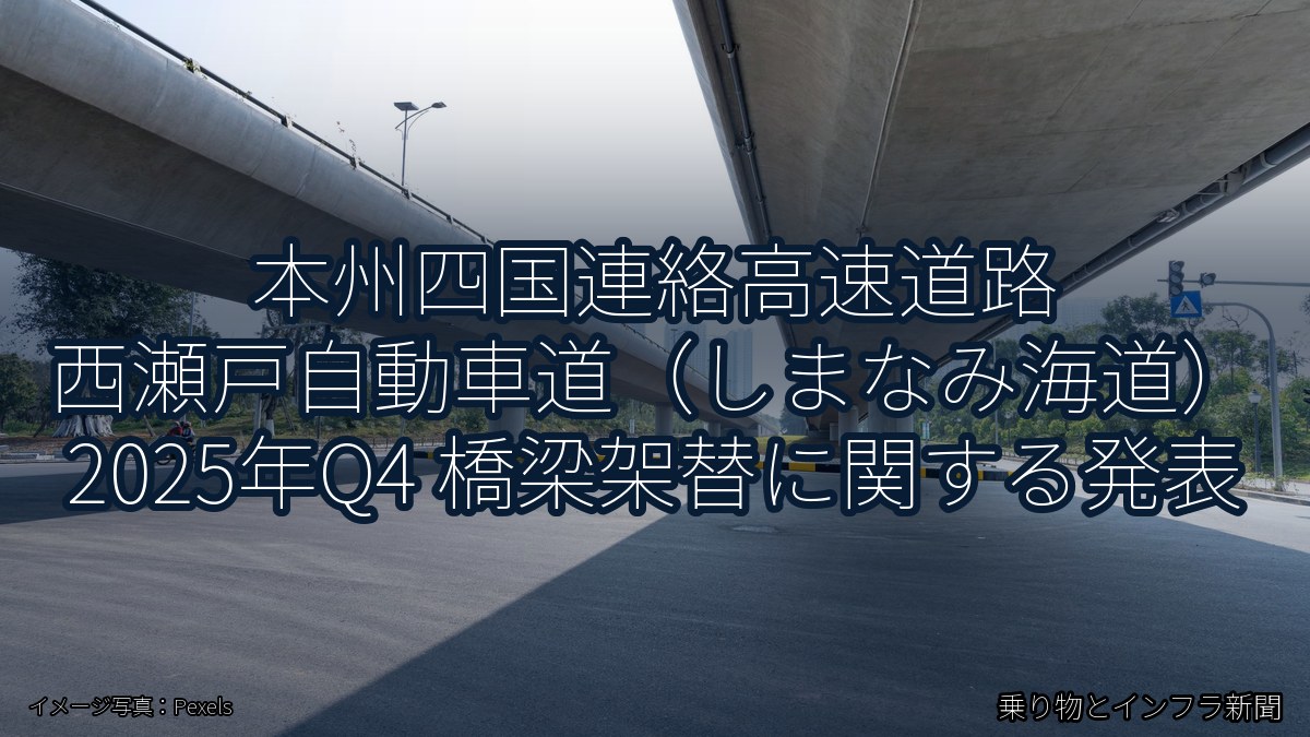 本州四国連絡高速道路 西瀬戸自動車道（しまなみ海道） 2025年Q4 橋梁架替に関する発表（乗り物とインフラ新聞）