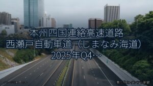 本州四国連絡高速道路 西瀬戸自動車道（しまなみ海道） 2025年Q4 トンネル改修に関する発表（乗り物とインフラ新聞）