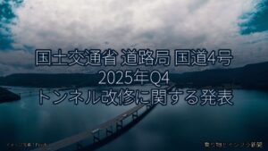 国土交通省 道路局 国道4号 2025年Q4 トンネル改修に関する発表（乗り物とインフラ新聞）