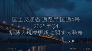 国土交通省 道路局 国道4号 2025年Q4 舗装大規模更新に関する発表（乗り物とインフラ新聞）