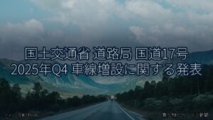 国土交通省 道路局 国道17号 2025年Q4 車線増設に関する発表（乗り物とインフラ新聞）