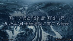 国土交通省 道路局 国道25号 2025年Q4 車線増設に関する発表（乗り物とインフラ新聞）