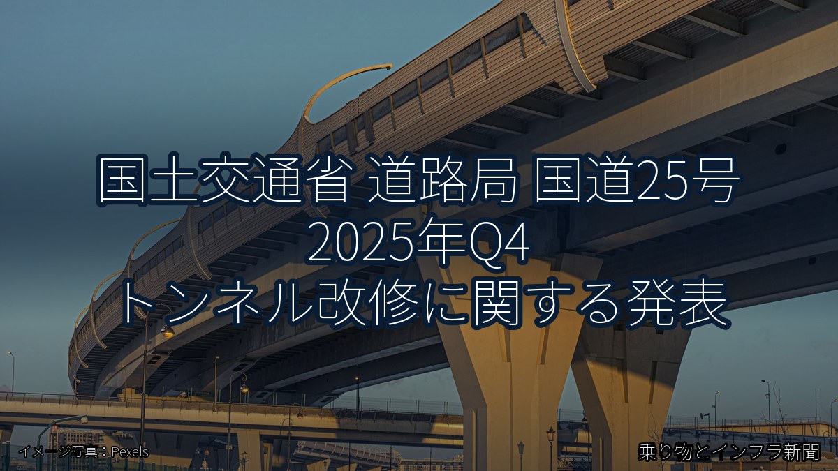 国土交通省 道路局 国道25号 2025年Q4 トンネル改修に関する発表（乗り物とインフラ新聞）